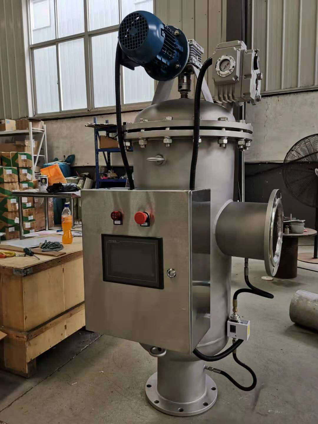 自清洗過濾器（PLC不銹鋼電控箱）印度某海鮮食品廠項目